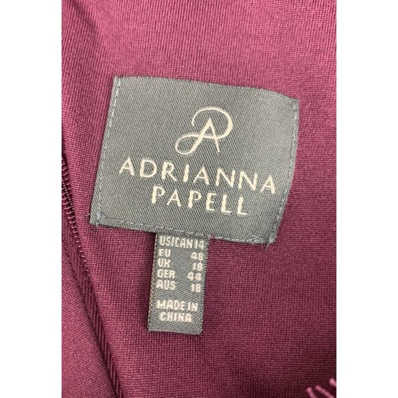 NWT Adrianna Papell Purple Floral Lace Full Length Gown US Size 14 - Picture 10 of 15